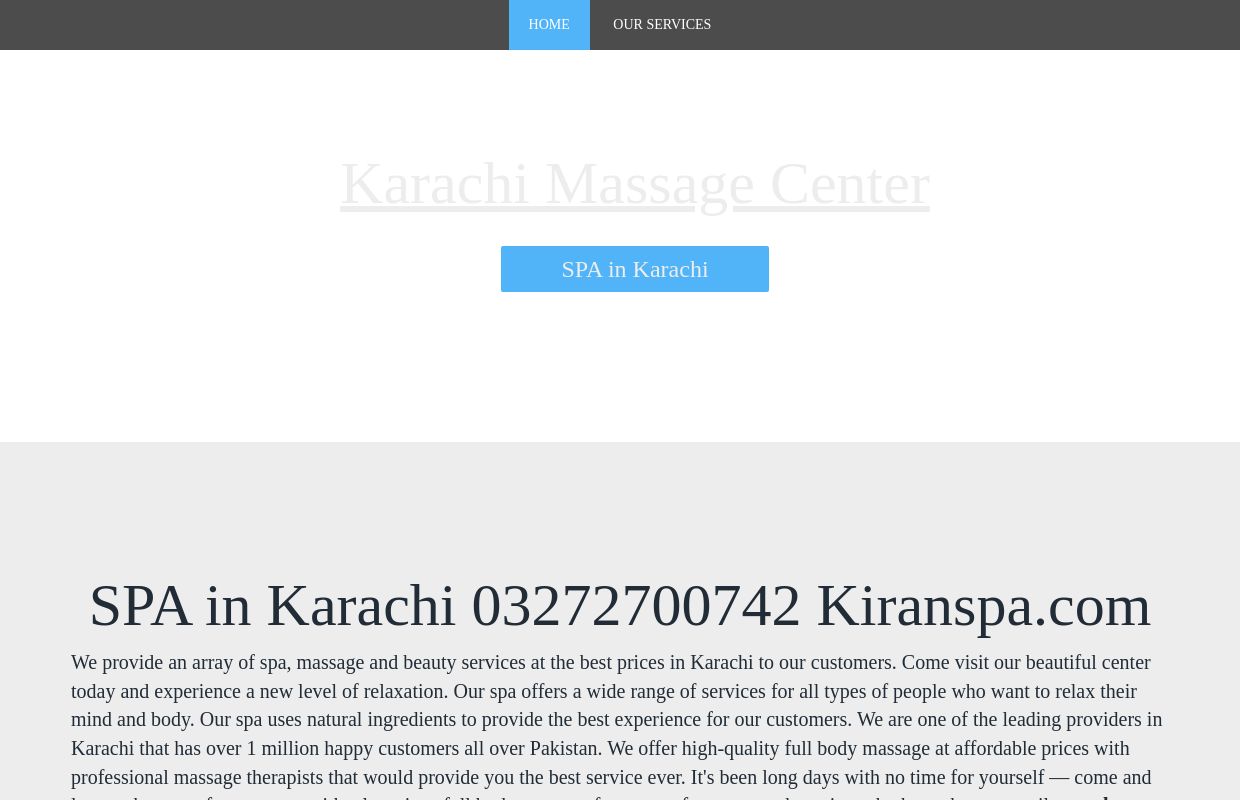 Karachi Massage Center | 03265652800 | Karachi SPA