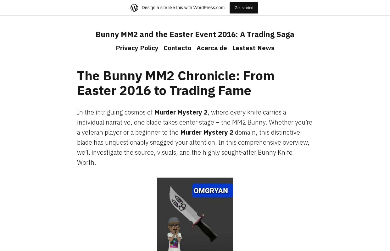 Bunny MM2 and the Easter Event 2016: A Trading Saga