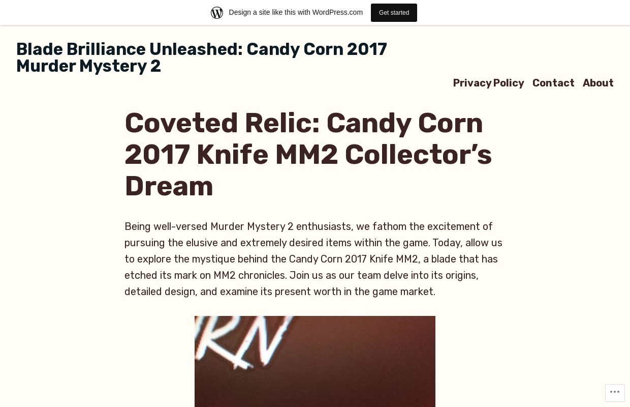 Blade Brilliance Unleashed: Candy Corn 2017 Murder Mystery 2
