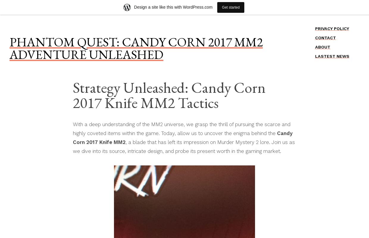 Phantom Quest: Candy Corn 2017 MM2 Adventure Unleashed