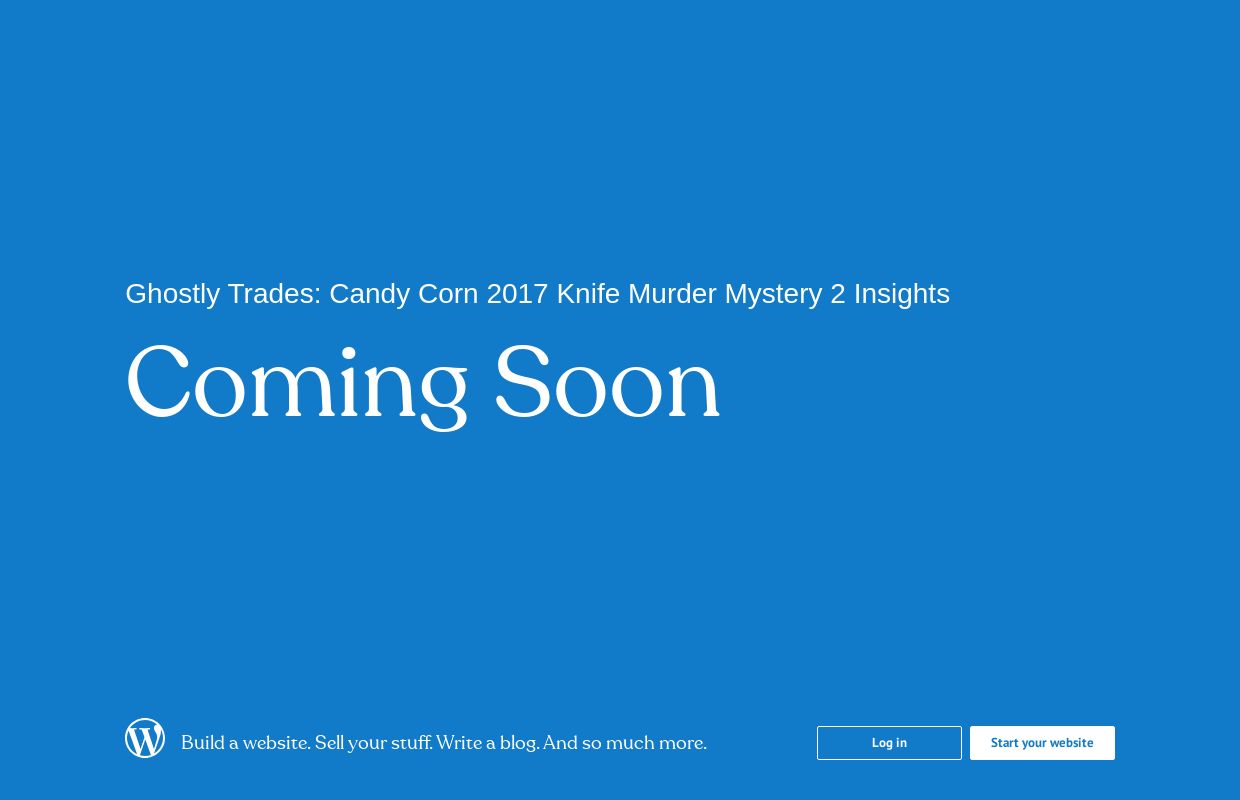 Ghostly Trades: Candy Corn 2017 Knife Murder Mystery 2 Insights