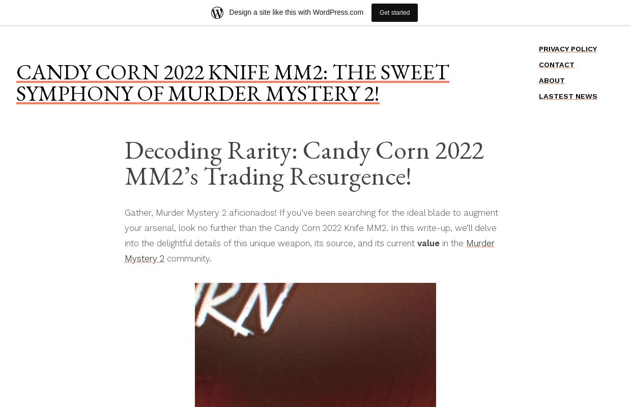 Candy Corn 2022 Knife MM2: The Sweet Symphony of Murder Mystery 2!