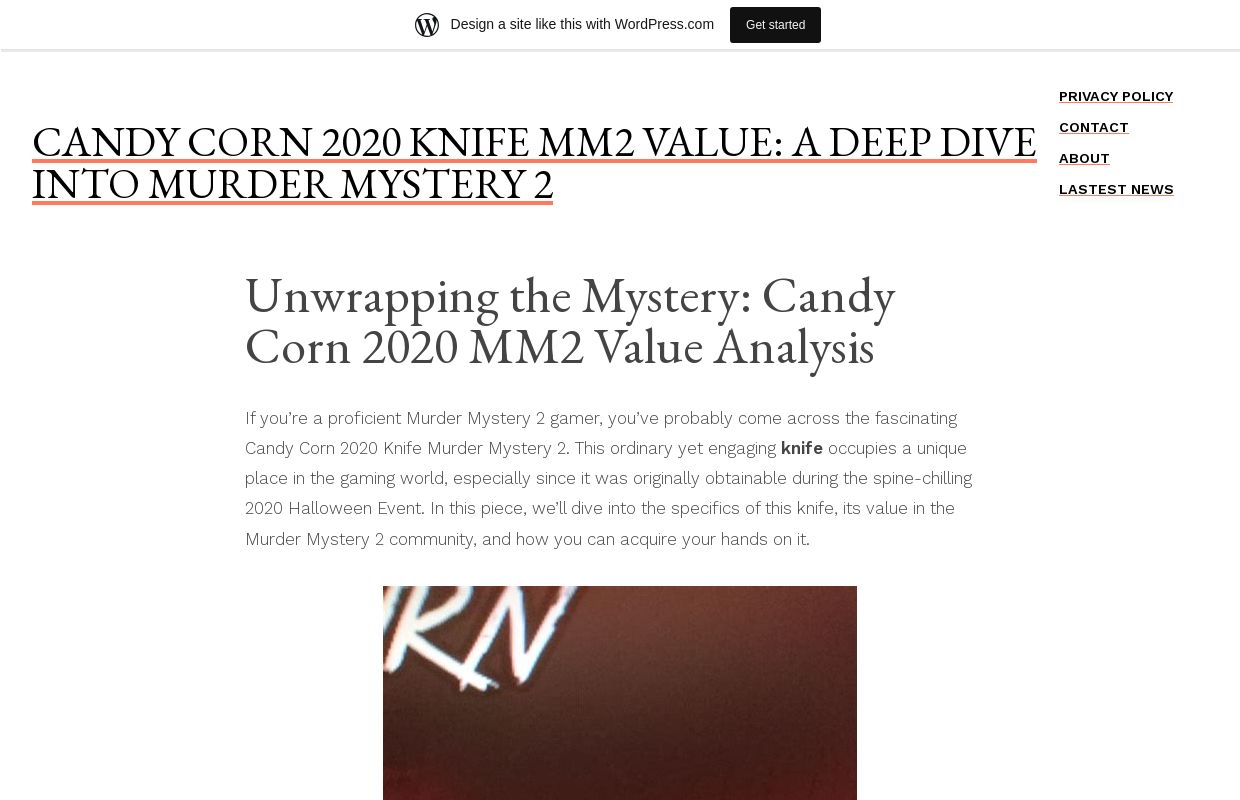 Candy Corn 2020 Knife MM2 Value: A Deep Dive into Murder Mystery 2