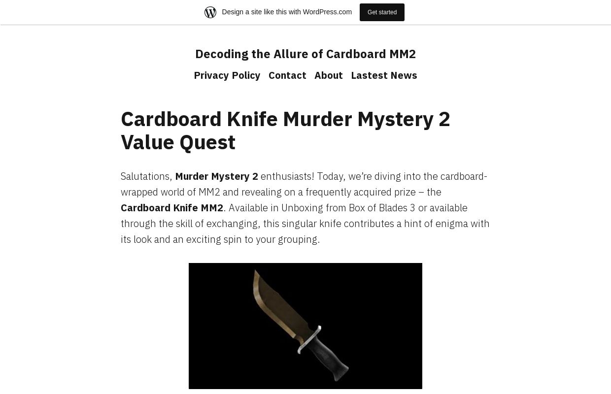 Decoding the Allure of Cardboard MM2