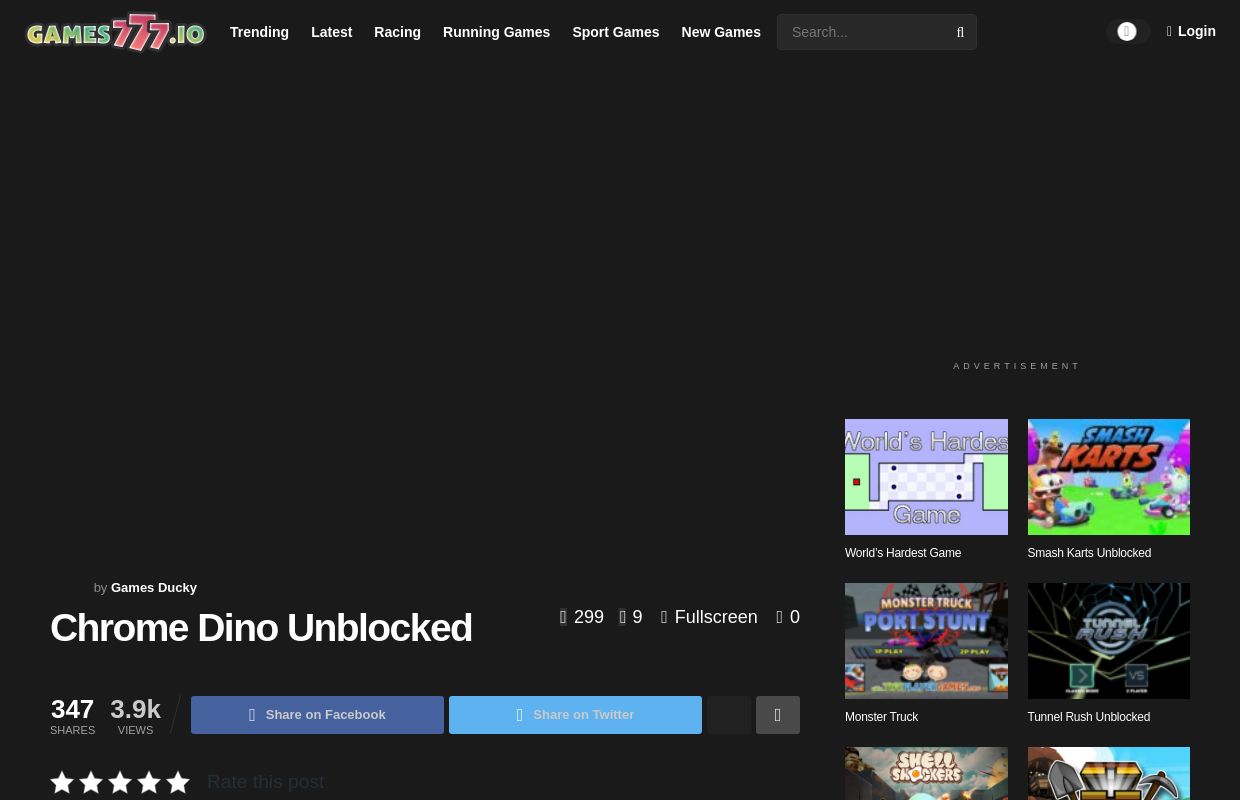 Chrome Dino Unblocked – Unblocked Games World