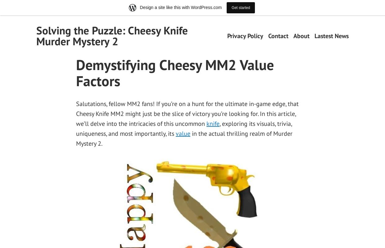 Solving the Puzzle: Cheesy Knife Murder Mystery 2