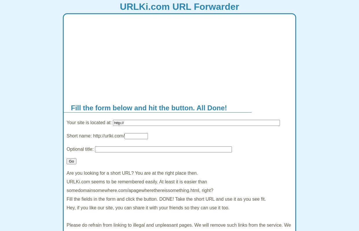 URLKi.com URL Forwarder Service