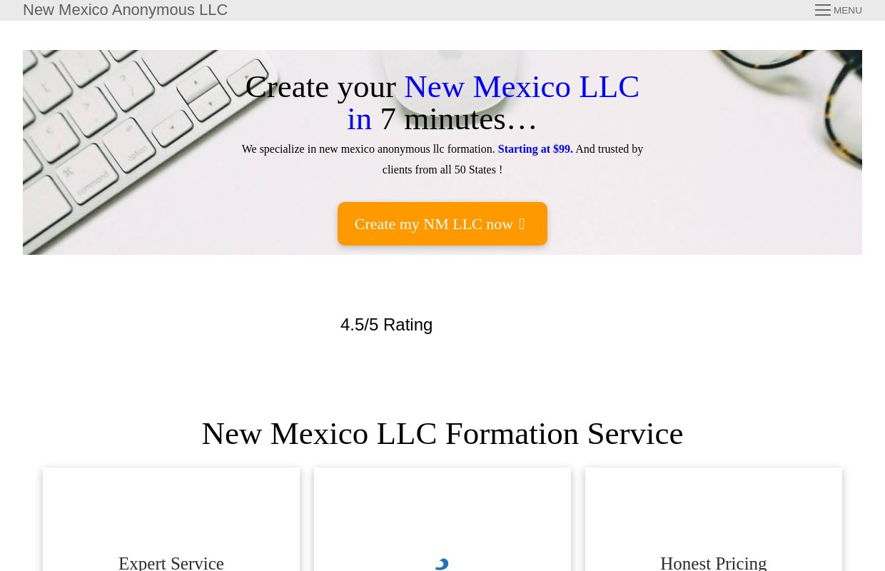 New Mexico Anonymous LLC – $149 Expert New Mexico LLC Formation Services