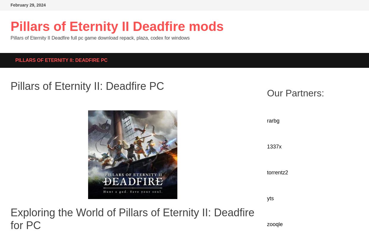 Pillars of Eternity II: Deadfire PC