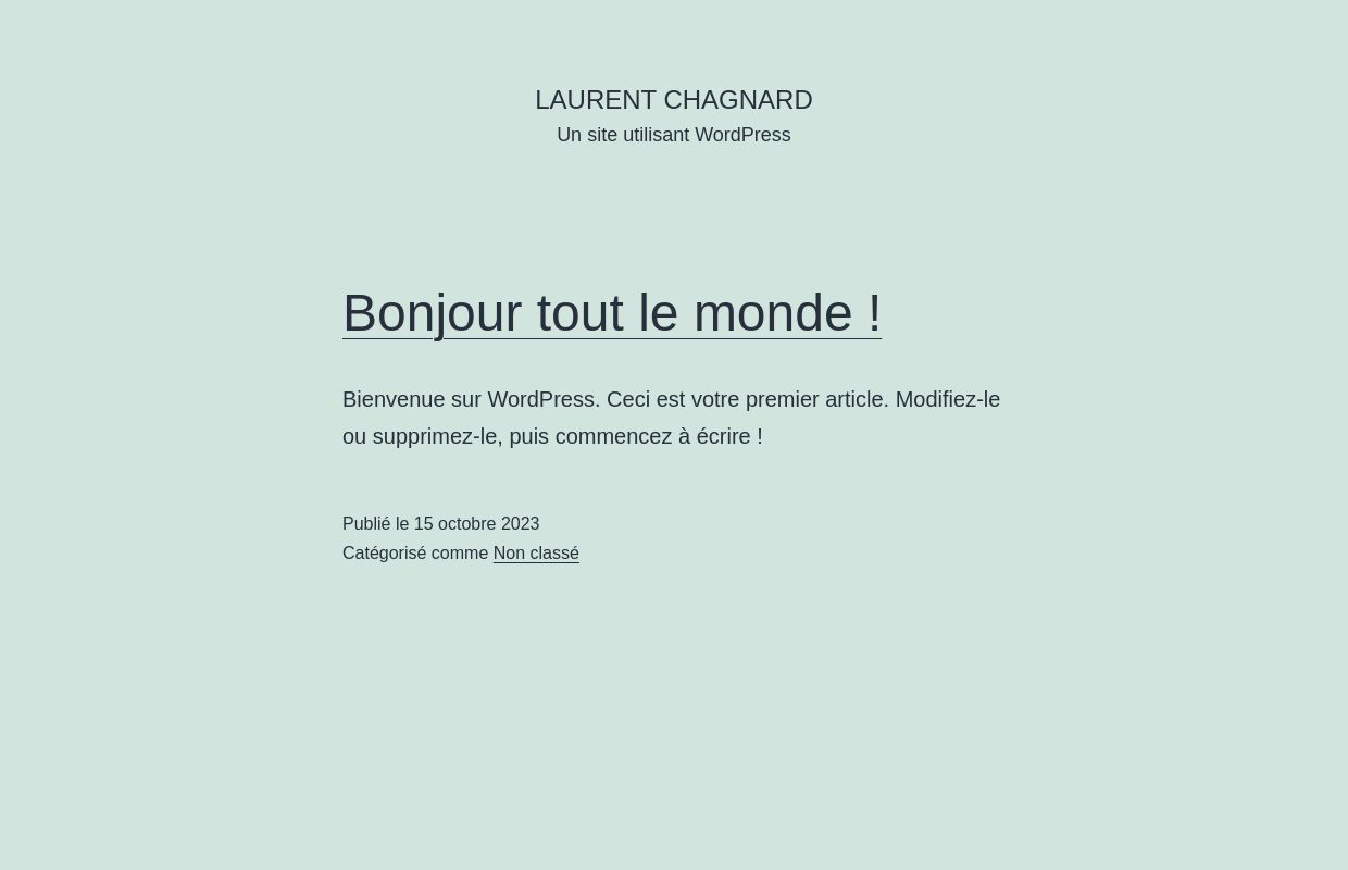 Laurent Chagnard – Un site utilisant WordPress