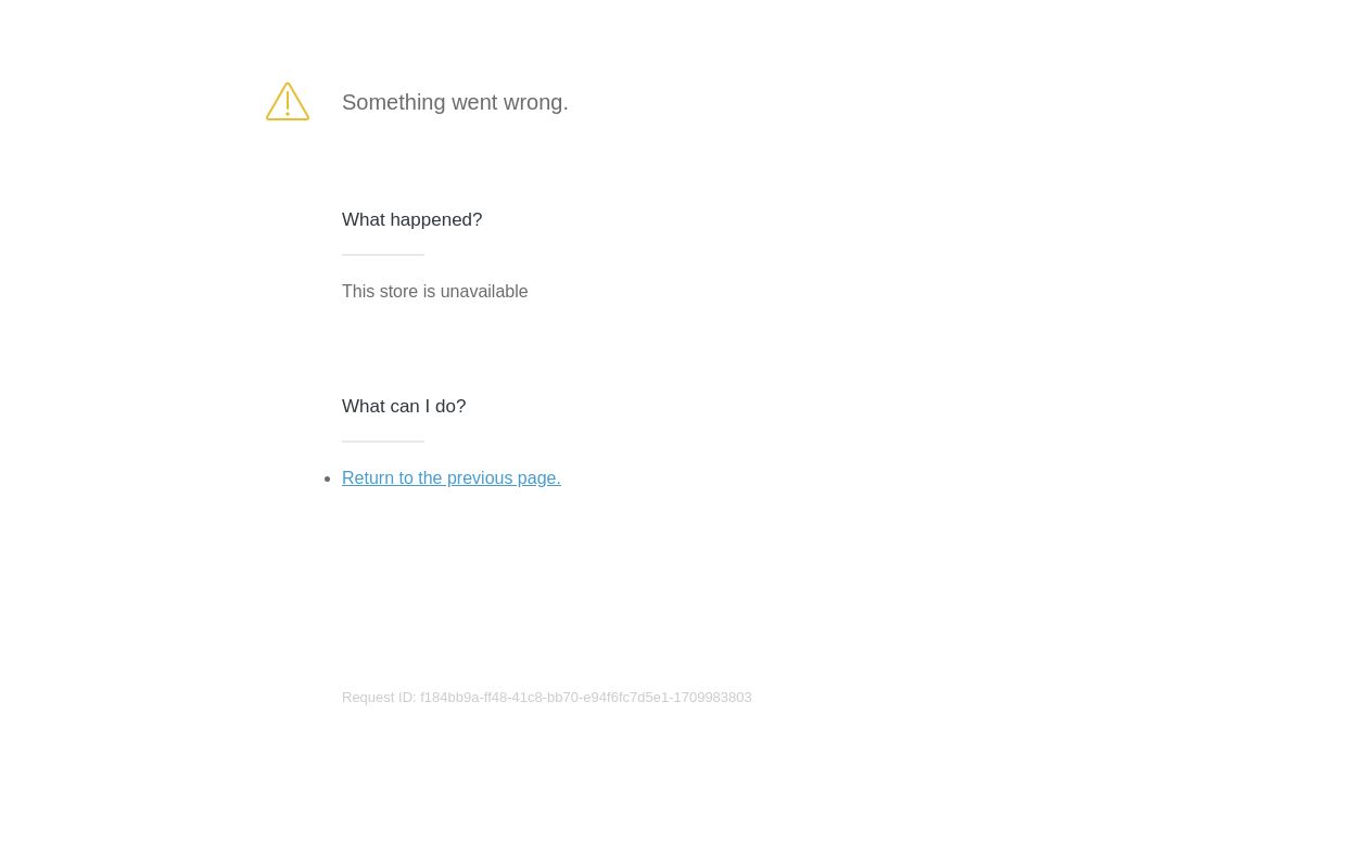 This store is unavailable