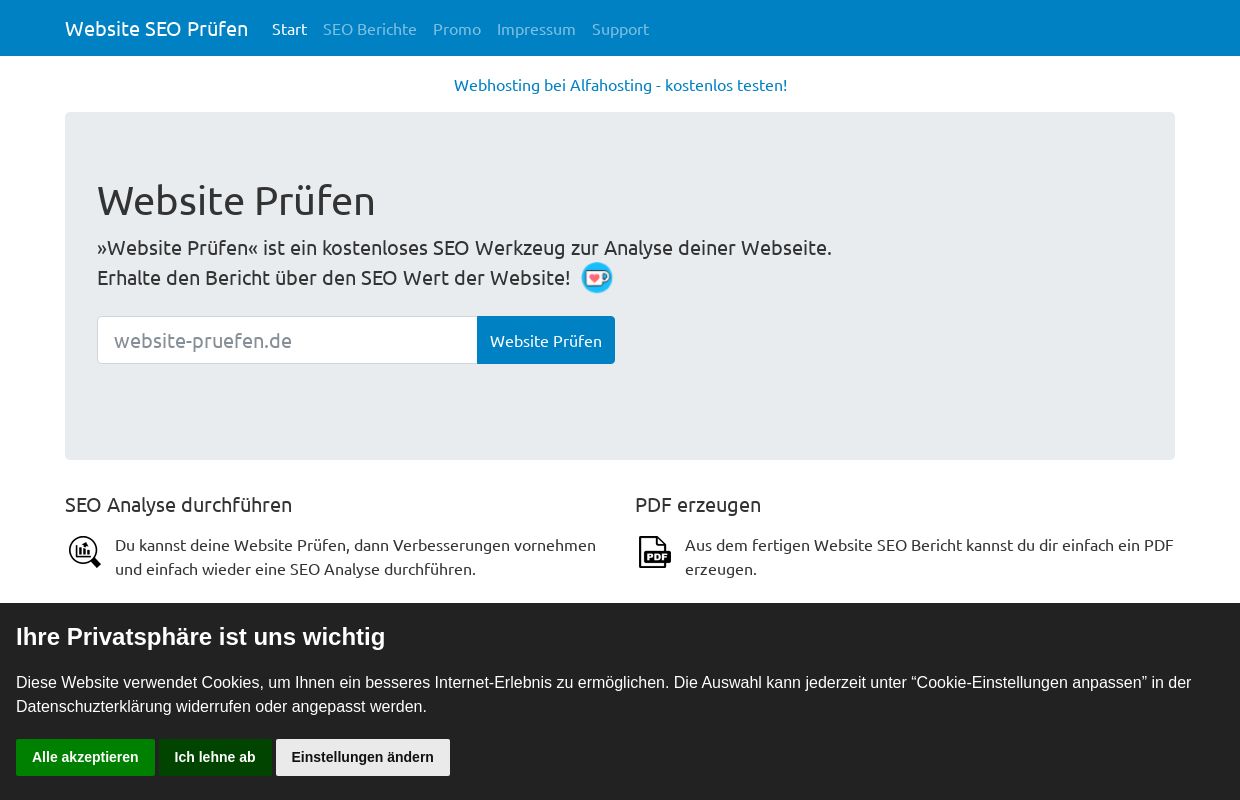 Website Prüfen - Bericht über den SEO Wert deiner Website