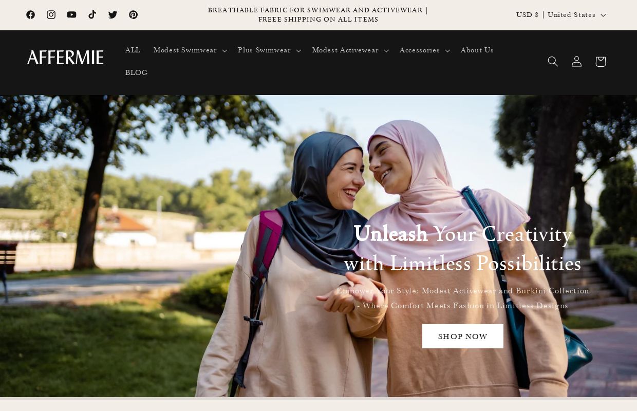 
      Modest Activewear and Swimwear for Muslim Women in USA
 – Affermie Co,
