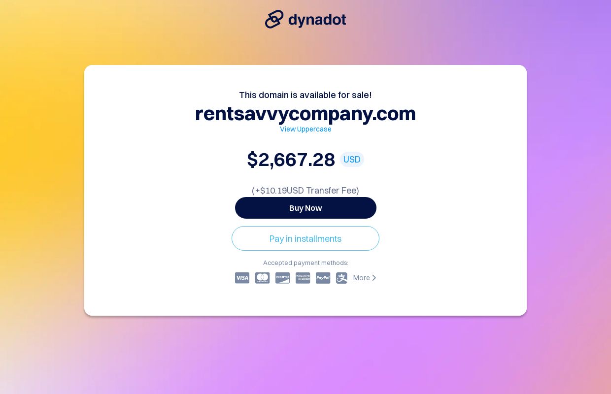 For Sale Domain: rentsavvycompany.com