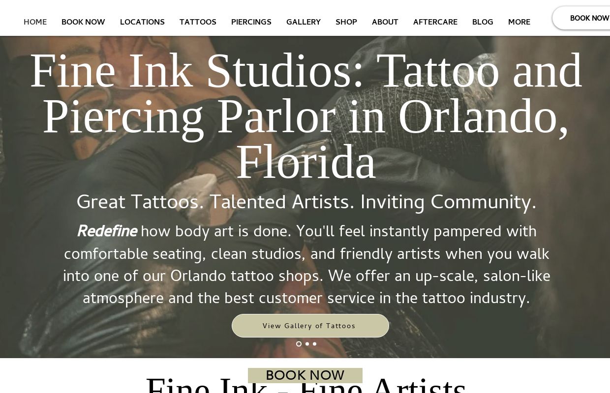 Tattoo Parlor Shop In Orlando FL - Fine Ink Studios