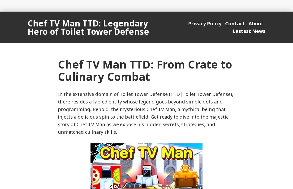 Chef TV Man TTD: Legendary Hero of Toilet Tower Defense