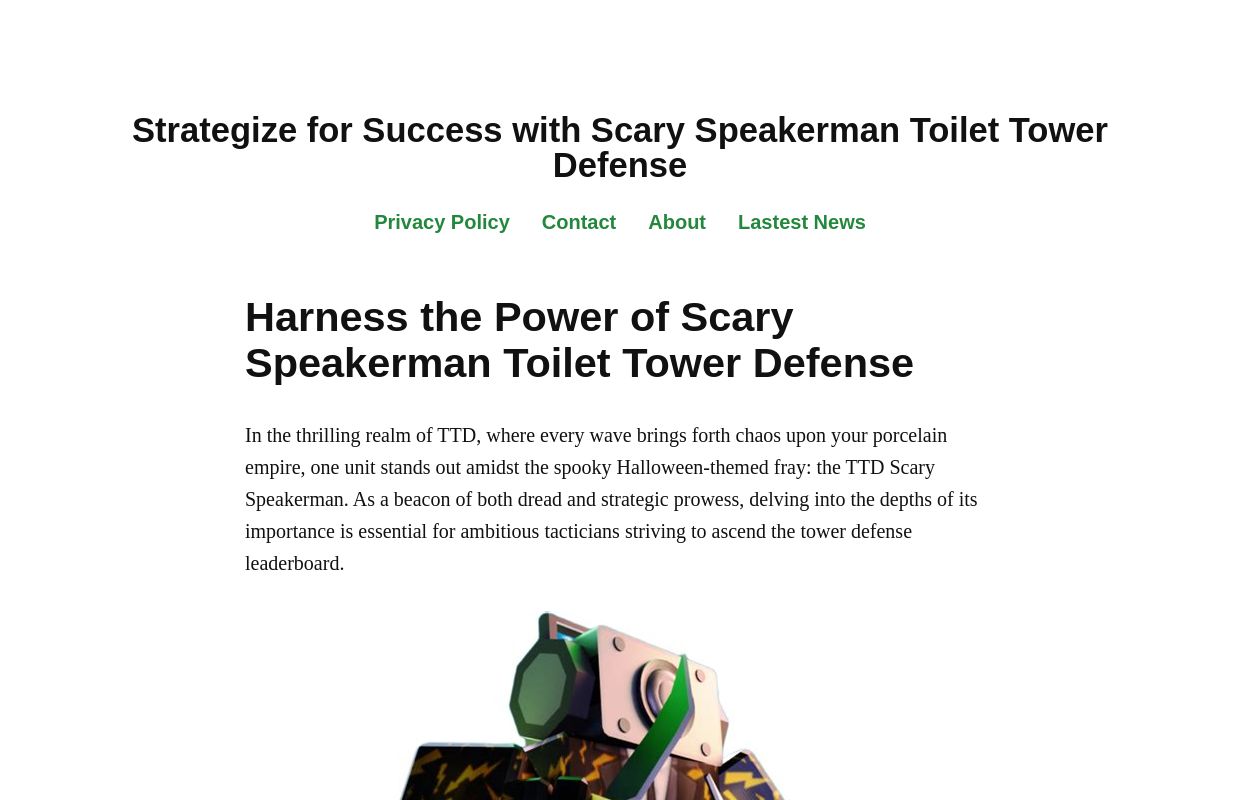 Strategize for Success with Scary Speakerman Toilet Tower Defense