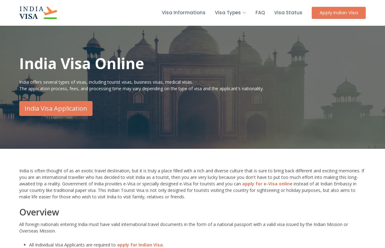 Apply Indian Visa Online, Application Form