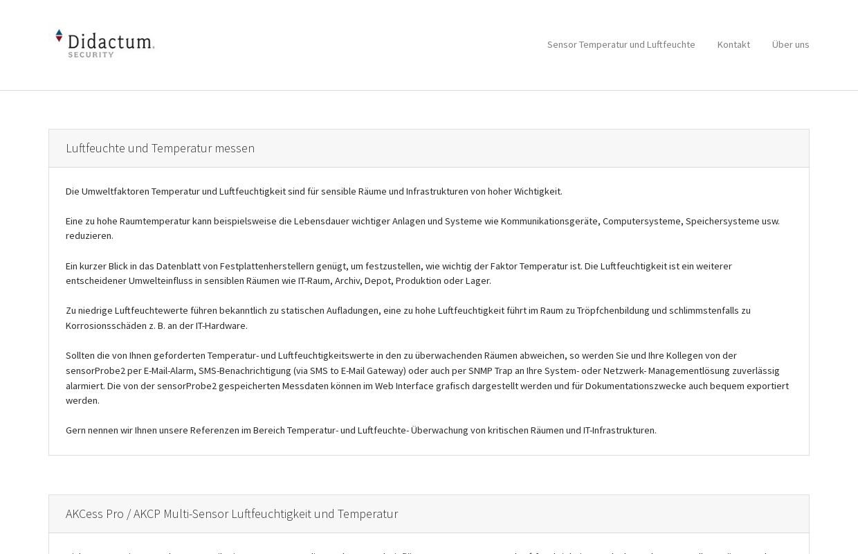 Luftfeuchte-Sensor | IP-basierte Messung der Luftfeuchtigkeit