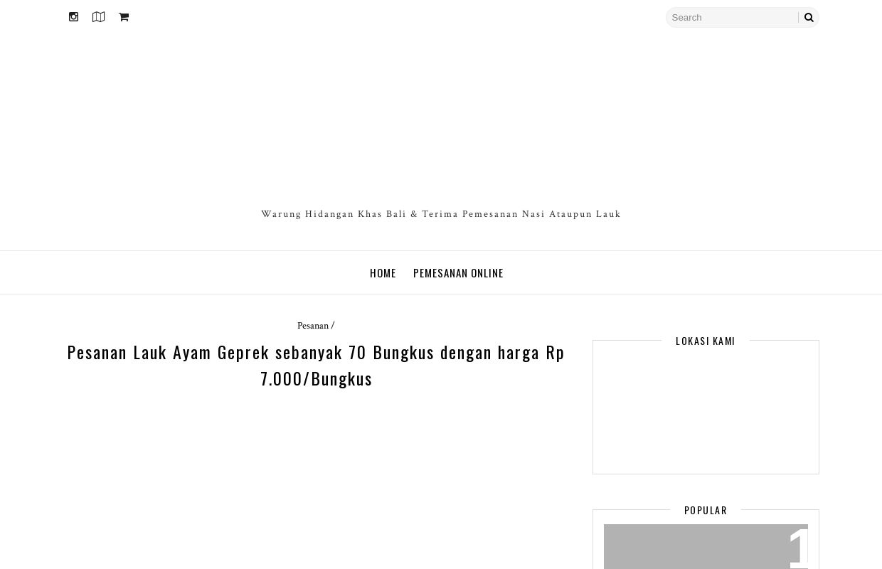 
Warung Bu Jero - Pesan Nasi Kotak, Nasi Kuning, Lauk di Bali
