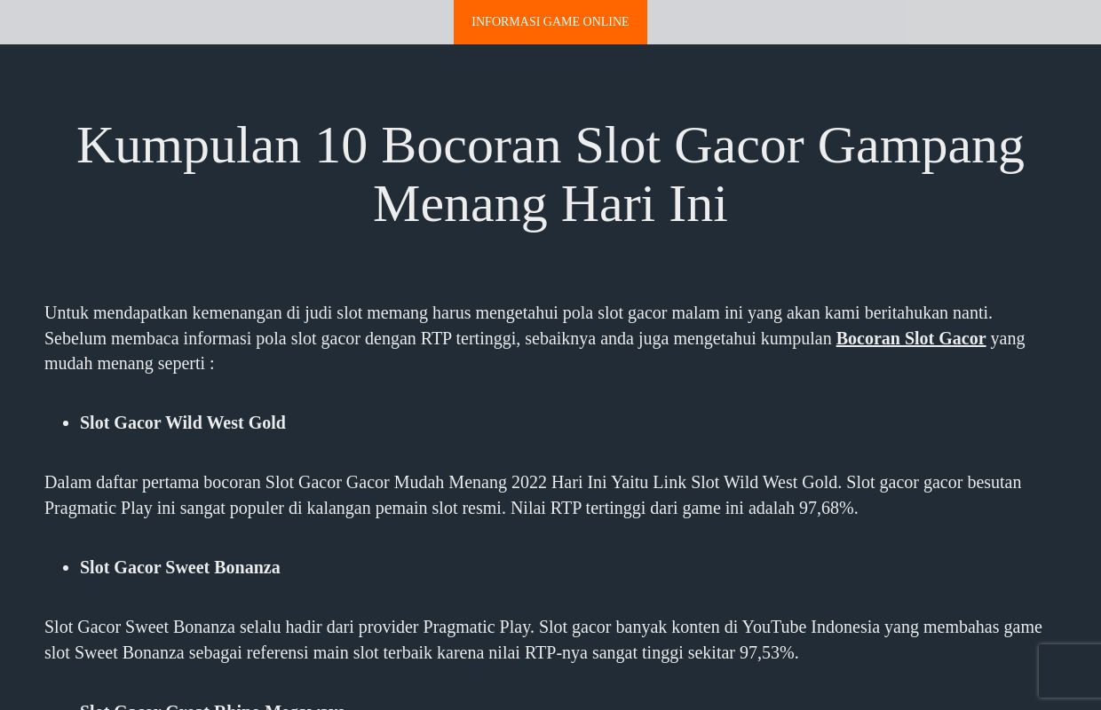 WEBSITE GAME ONLINE INFORMASI TERPERCAYA