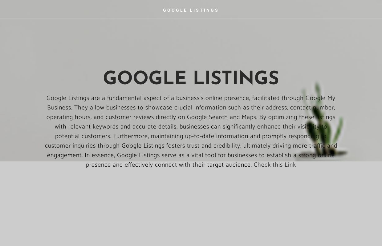 GOOGLE LISTINGS - Home