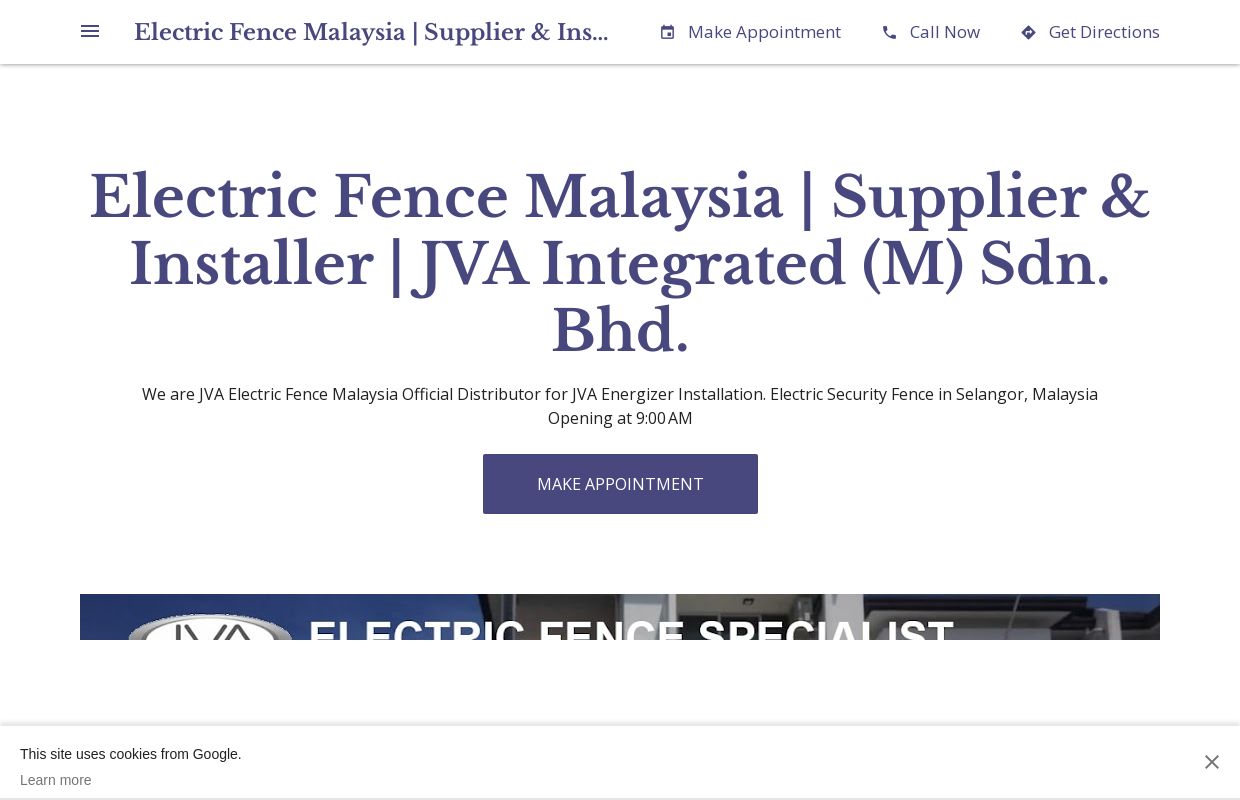 Electric Fence Malaysia | Supplier & Installer | JVA Integrated (M) Sdn. Bhd. - We are JVA Electric Fence Malaysia Official Distributor for JVA Energizer Installation. Electric Security Fence in Selangor, Malaysia
