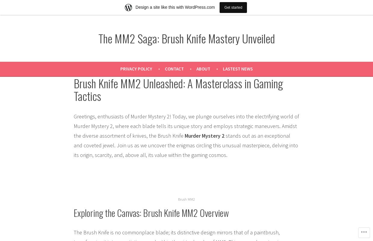 The MM2 Saga: Brush Knife Mastery Unveiled