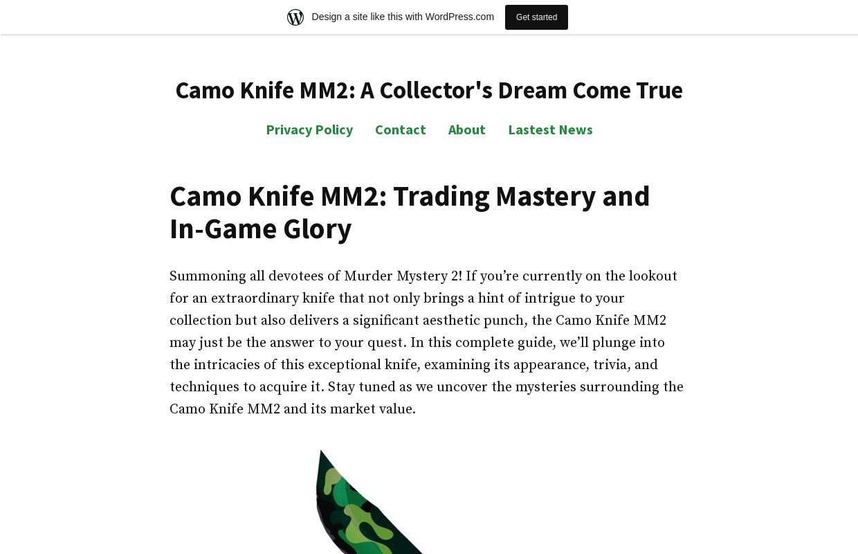 Camo Knife MM2: A Collector's Dream Come True