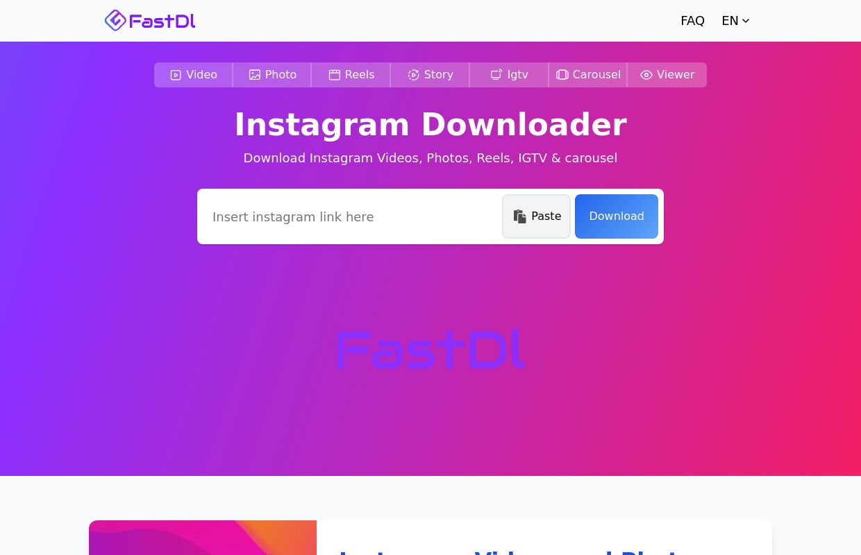 Instagram Downloader - Download Instagram Video, Photos, IGTV & Reels