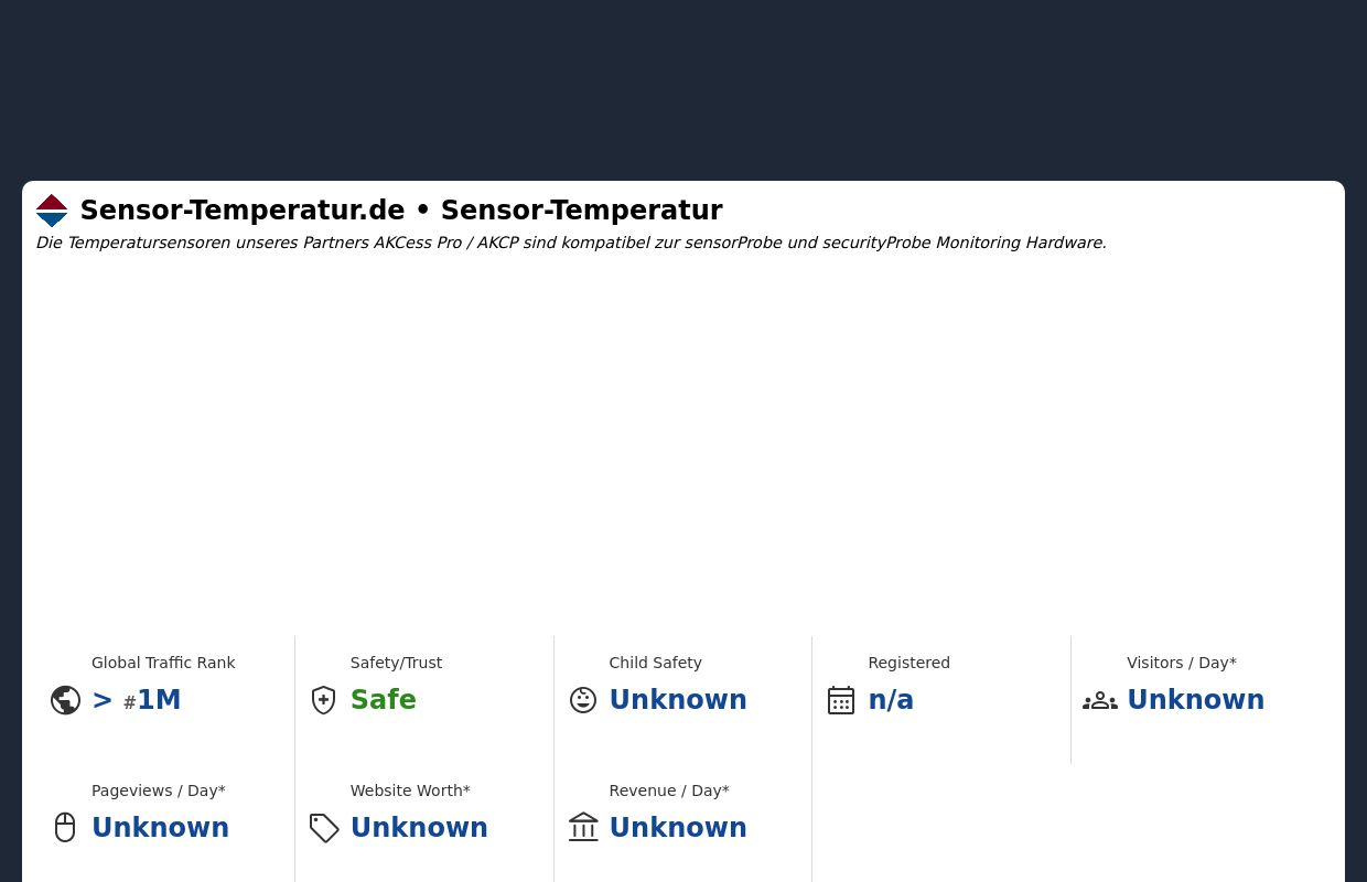 Sensor-Temperatur.de - AKCP | Temperaturüberwachung im Serverraum mit Temperatursensor