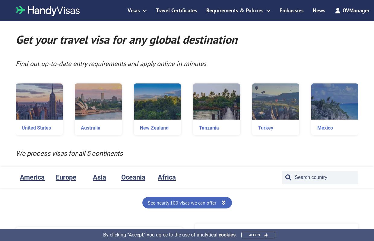 Worldwide Online Visa Information Service | HandyVisas