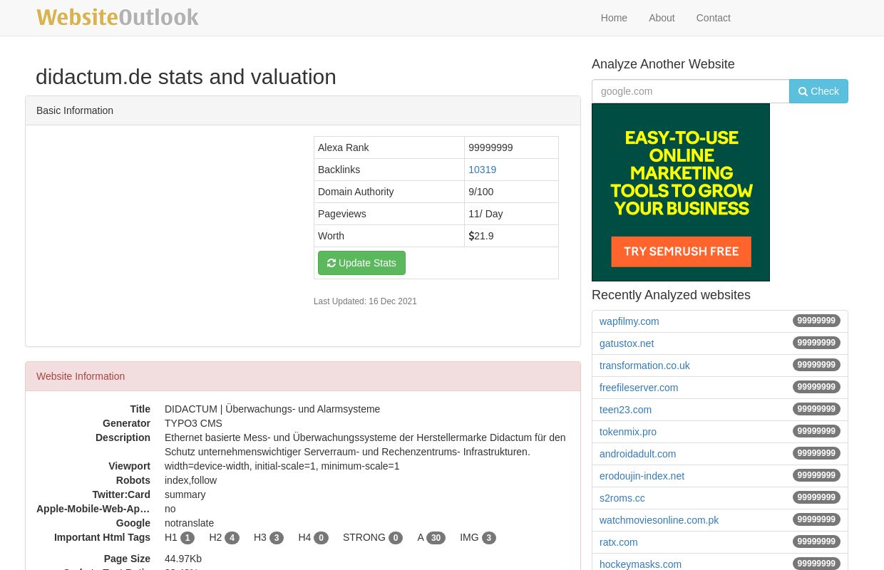 Didactum : DIDACTUM | Überwachungs- und Alarmsysteme Website stats and valuation