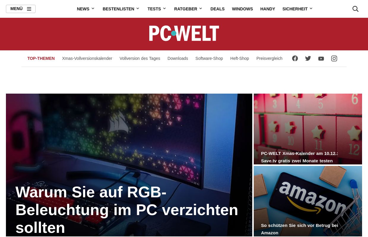 Technik Tests, News, Deals, Ratgeber und Kaufberatungen - PC-WELT