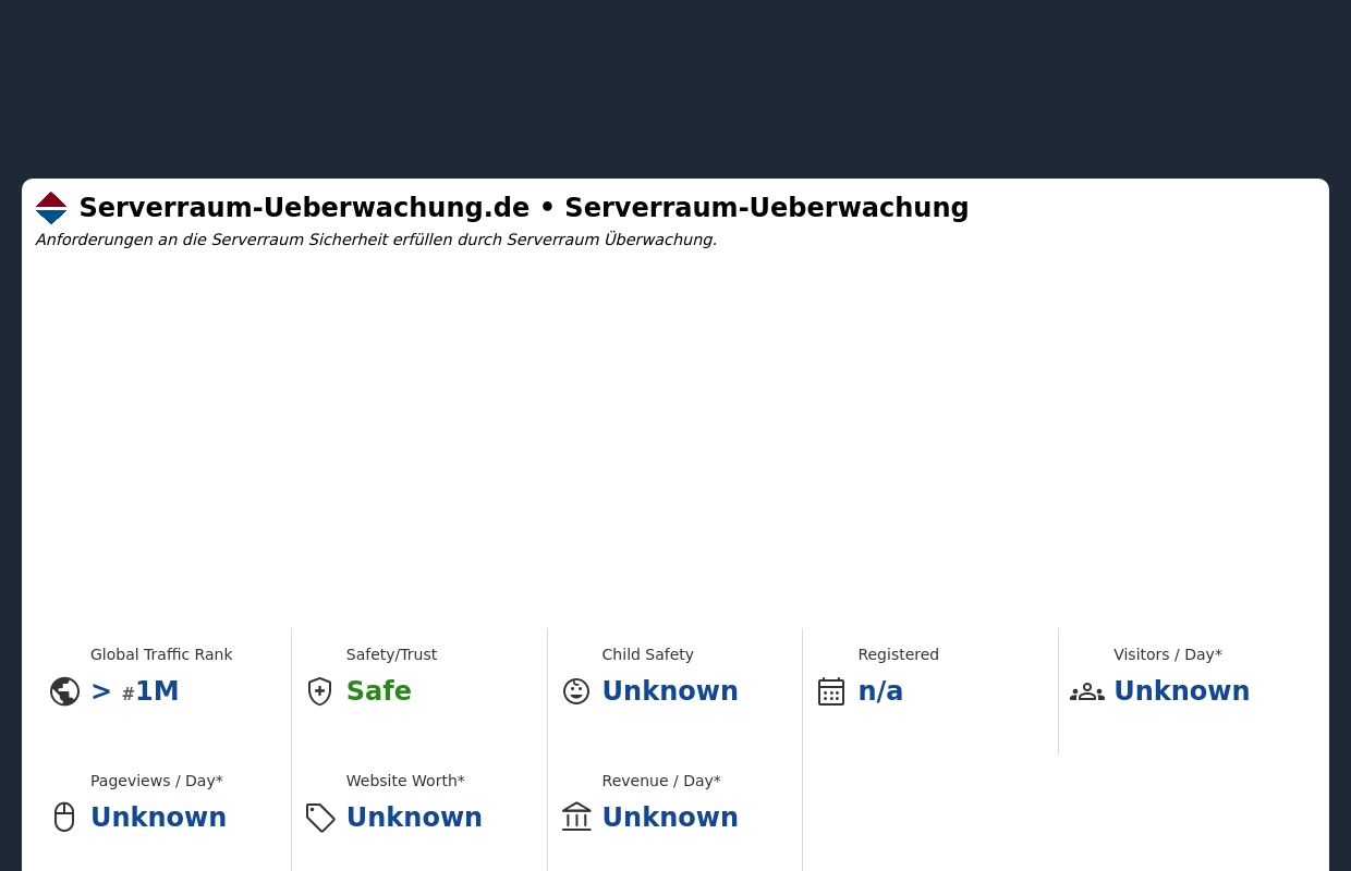 Serverraum-Ueberwachung.de - Überwachung und Sicherung Ihrer IT Infrastruktur