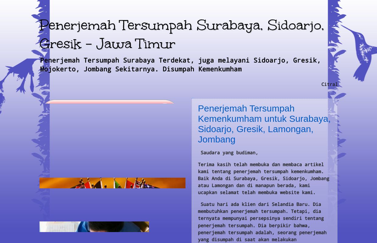 Penerjemah Tersumpah Surabaya, Sidoarjo, Gresik - Jawa Timur