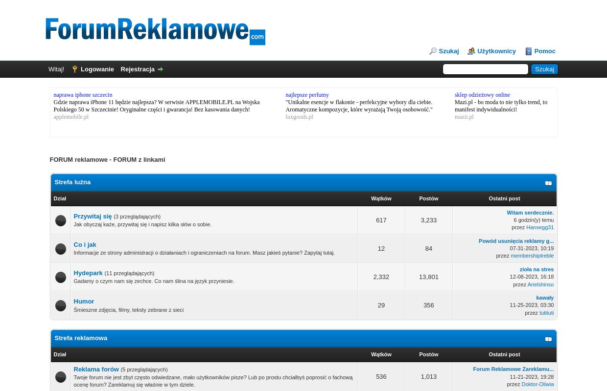 FORUM reklamowe - FORUM z linkami