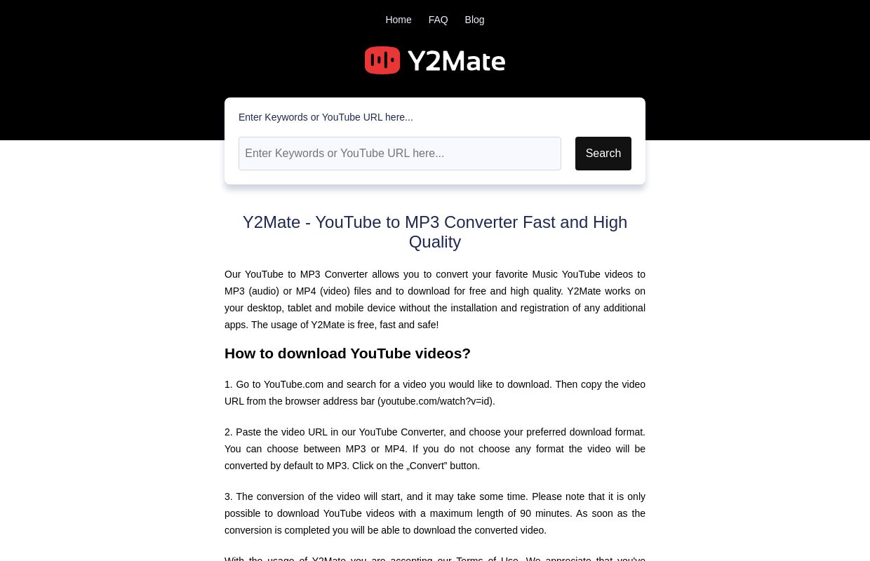 Y2Mate - YouTube to MP3 Tools Converter