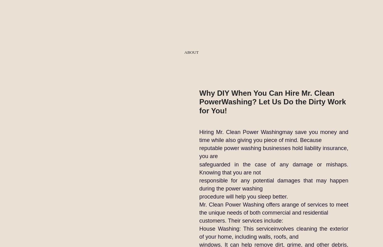 Mr. Clean Power Washing, LLC on Strikingly