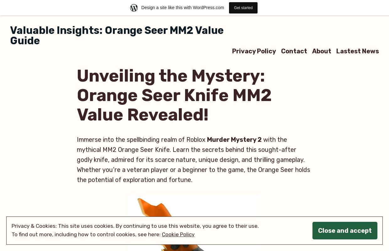 Valuable Insights: Orange Seer MM2 Value Guide