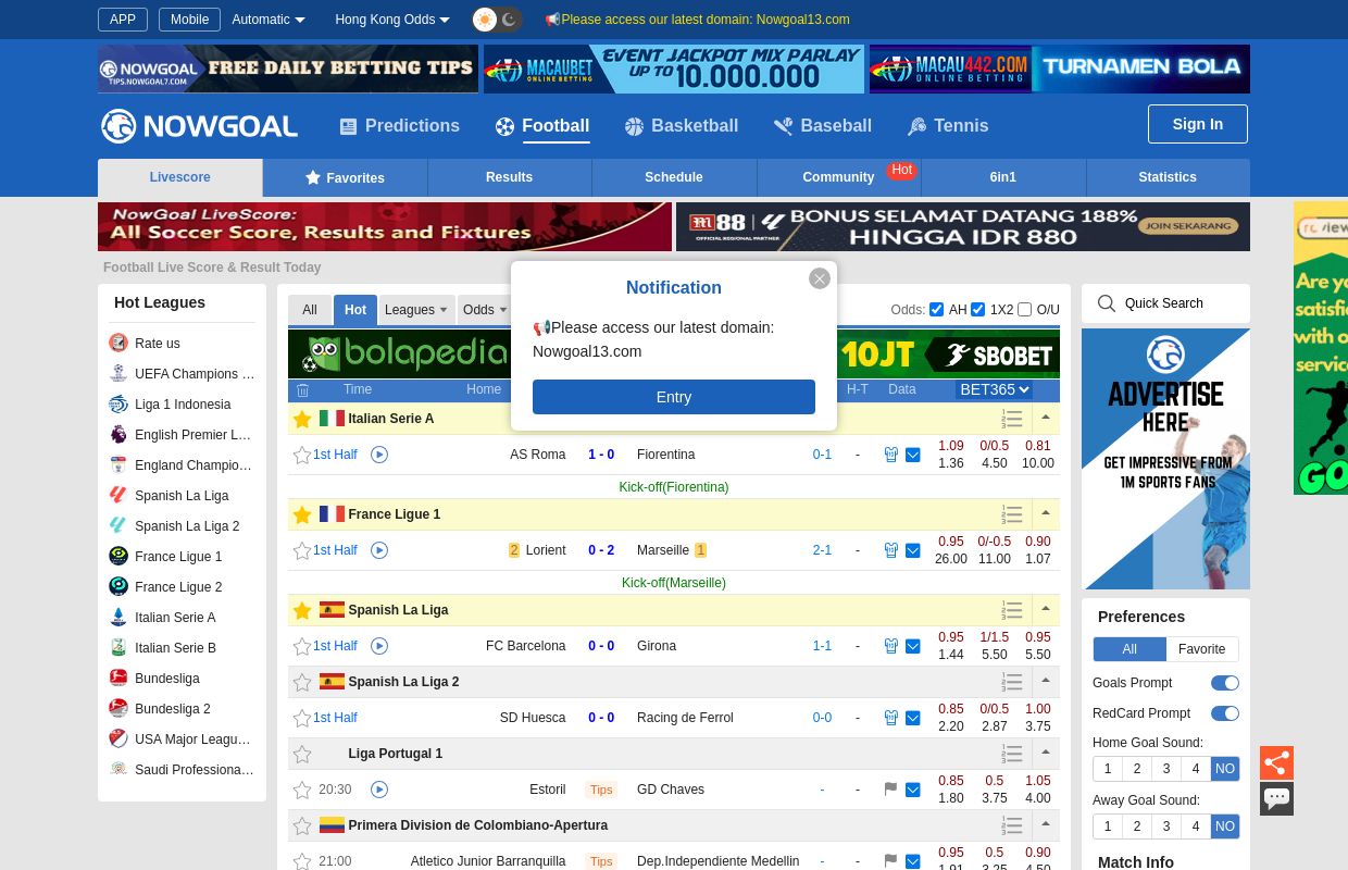 NowGoal Live Football Score | Sport Live Skor | Live Streaming Bola