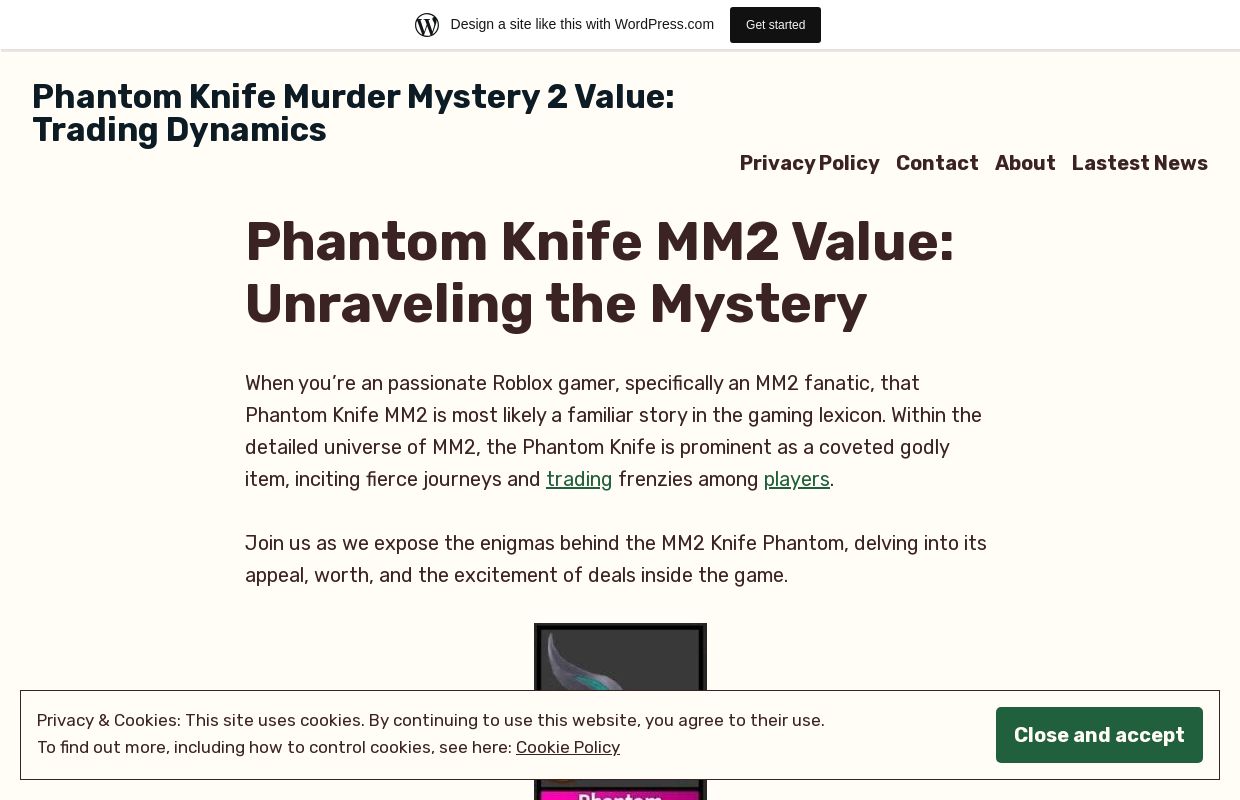 Phantom Knife Murder Mystery 2 Value: Trading Dynamics