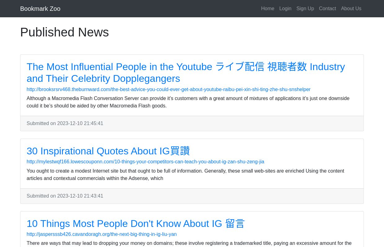 Published News | Bookmark Zoo