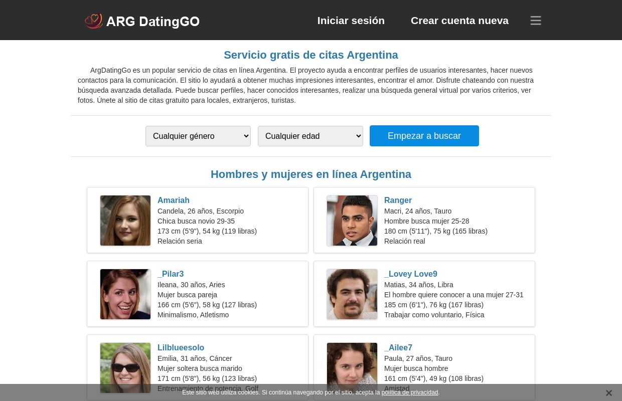 Argentina citas en línea - sitio de citas gratis Argentina
