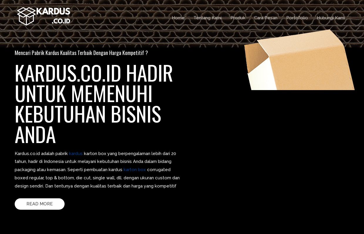 KARDUS.CO.ID Pabrik Karton Box Berkualitas & Harga Kompetitif