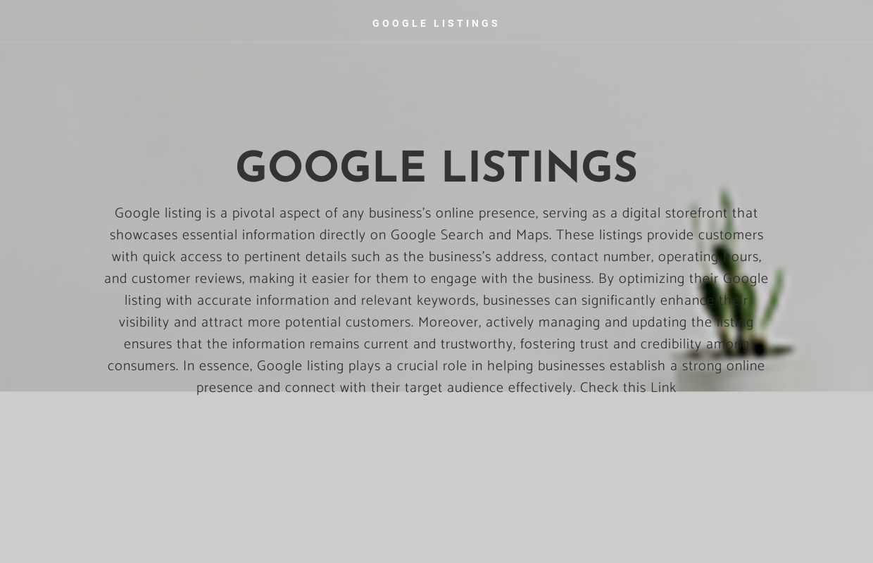 GOOGLE LISTINGS - Home