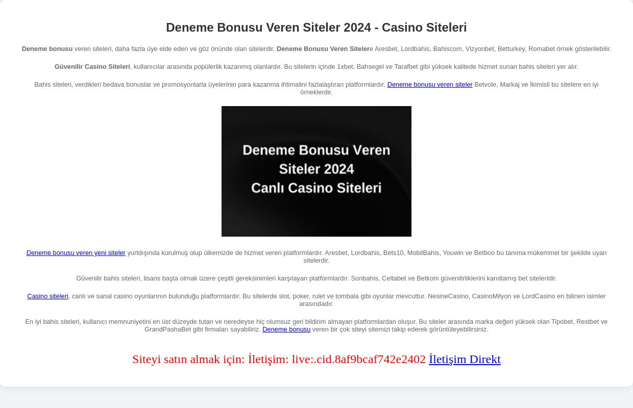 Deneme Bonusu Veren Siteler 2024 - Deneme Bonusu 2024