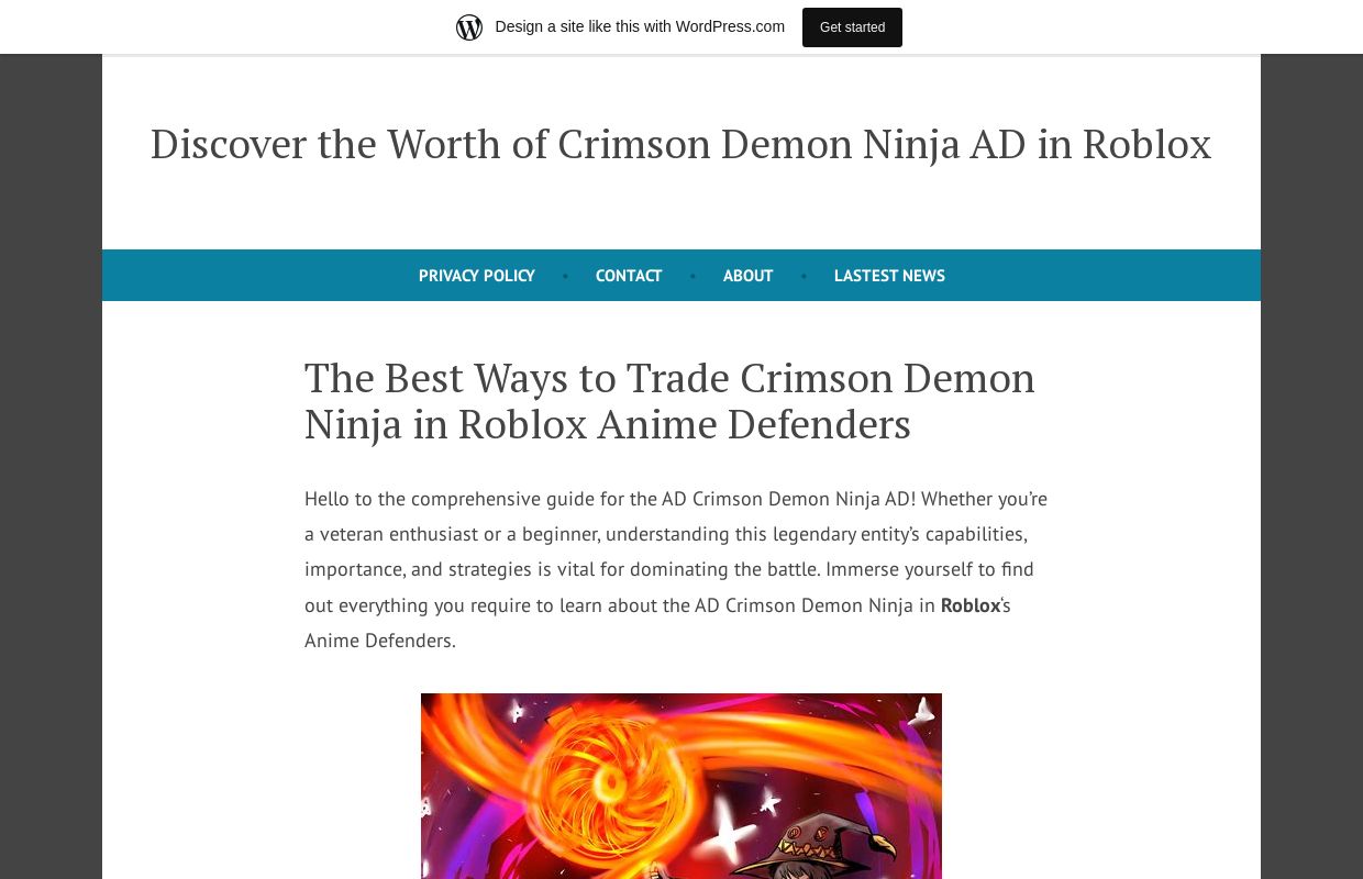 Discover the Worth of Crimson Demon Ninja AD in Roblox