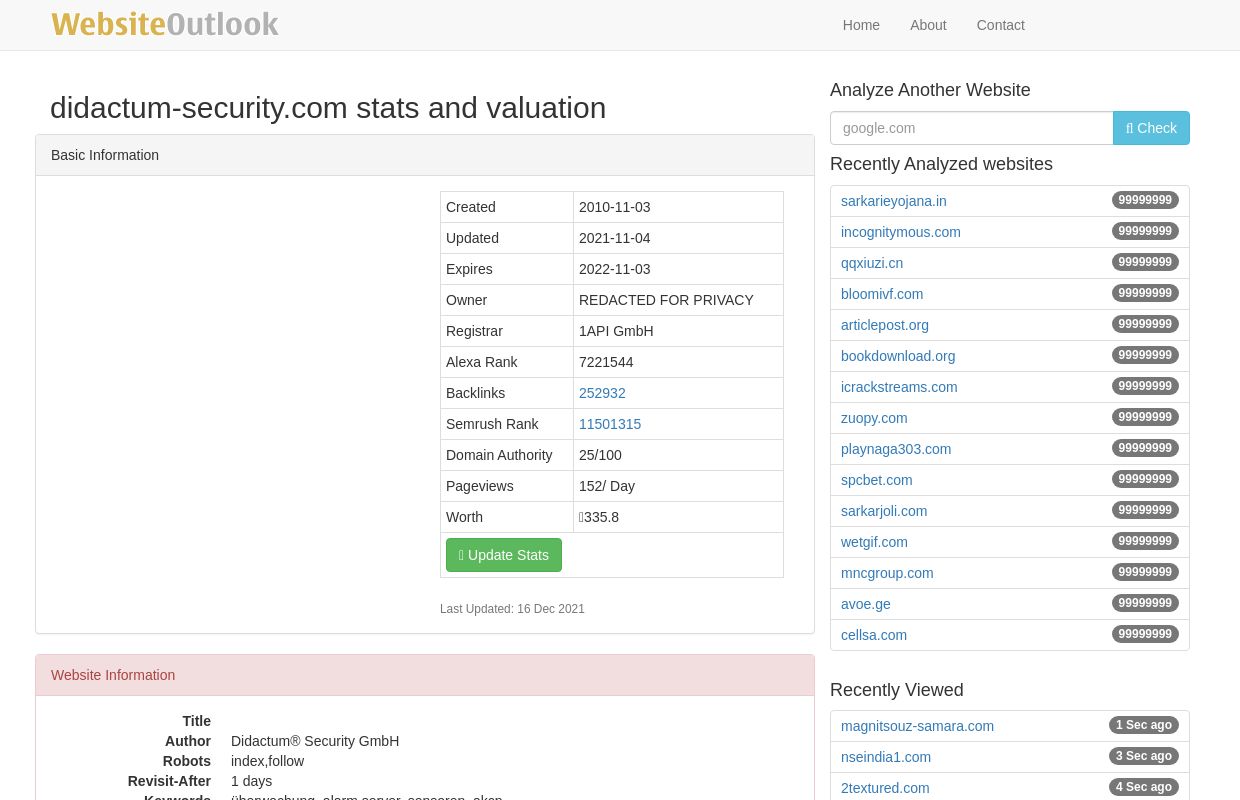 Didactum-security :  Website stats and valuation