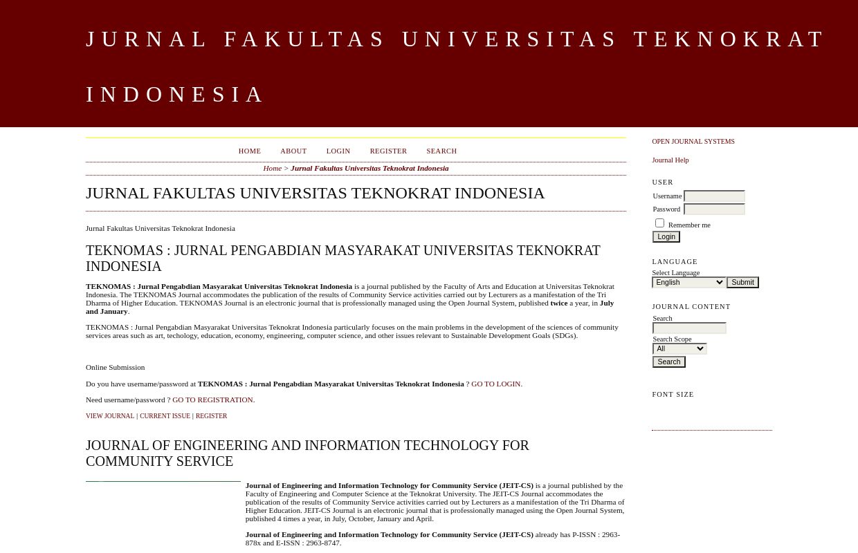 Jurnal Fakultas Universitas Teknokrat Indonesia